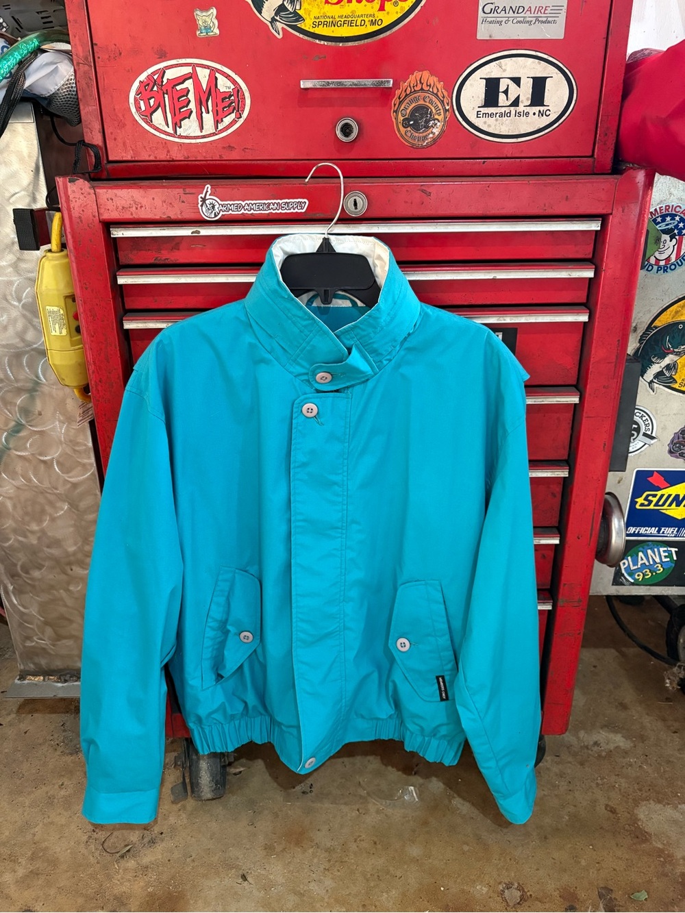 Members only jacket teal men’s size Medium #80sflashback#golf#hood#staplejacket